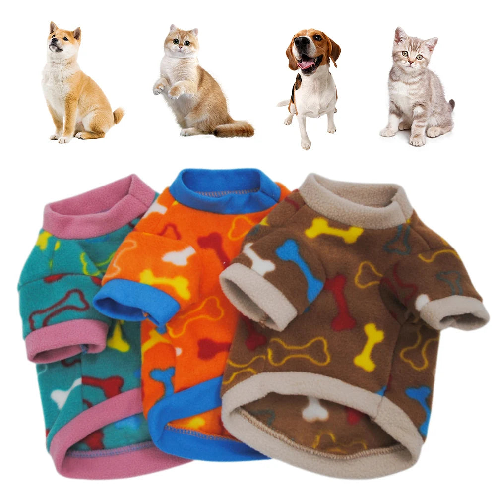 Colorful Bone Pet Sweater - Comfy Warmth for Dogs and Cats