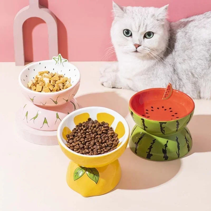 Pink Cat Feeding Bowl