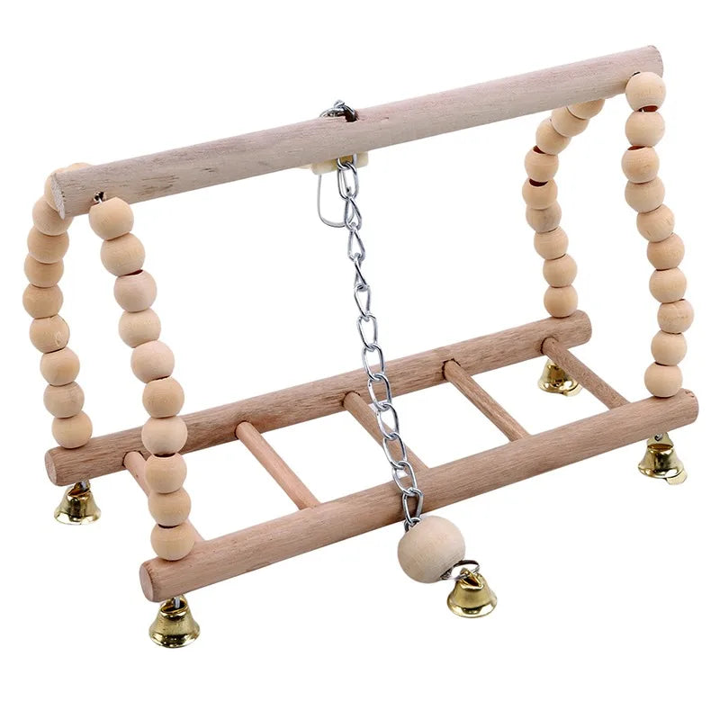 Beaded Bird Play Bridge with Swing