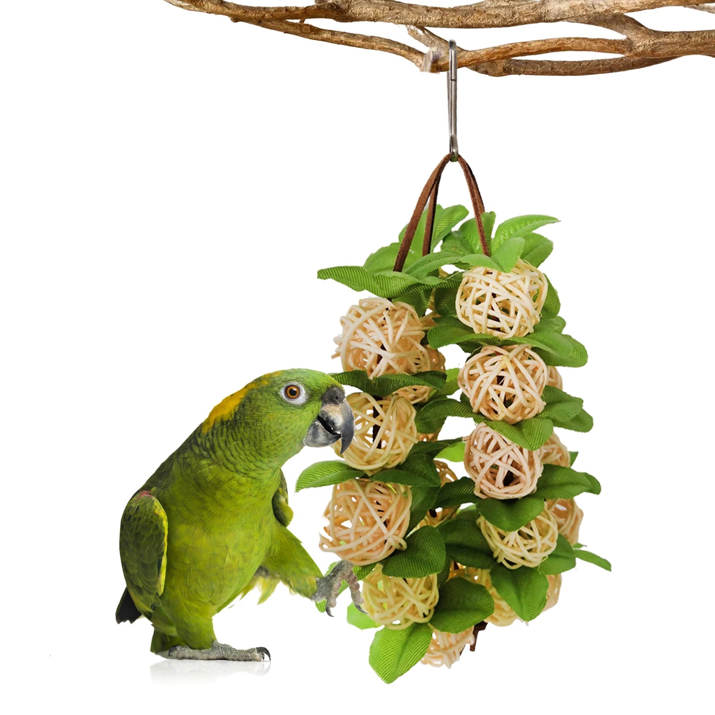 Rattan Ball Parrot Decor