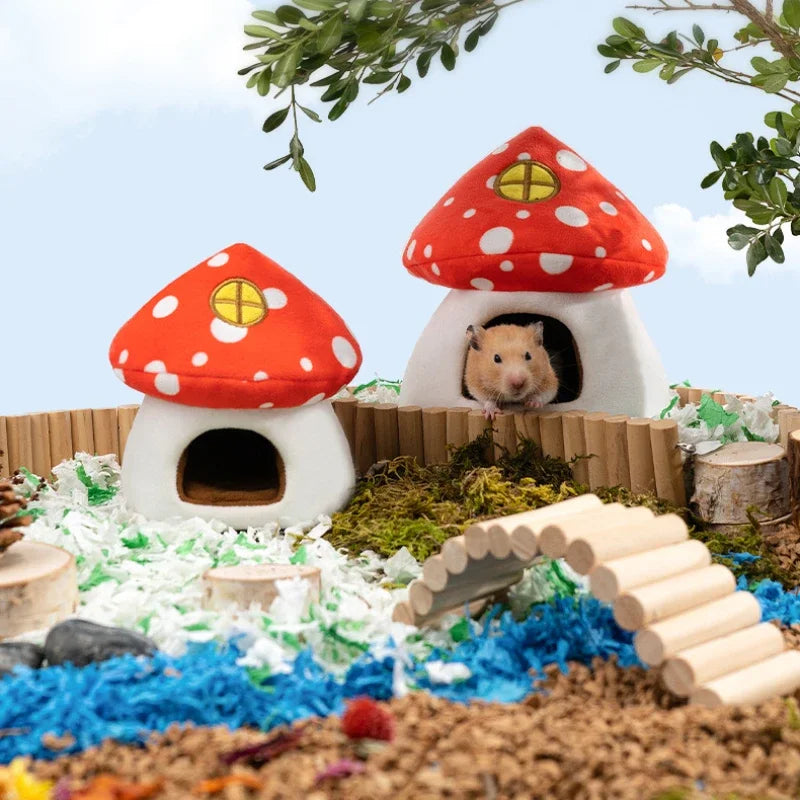 Cute Hamster Mushroom Hideout